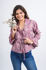Orchid Grace Block Printed Short Top