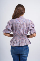 Lavender Meadow Smocked Peplum Top