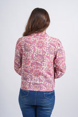 Pink Mirage Block Printed Short Top