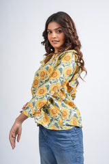 Sunbeam Muse Block Printed Short Top