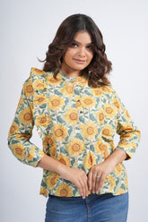 Sunbeam Muse Block Printed Short Top