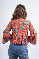 Ruby Flare Printed Short Top