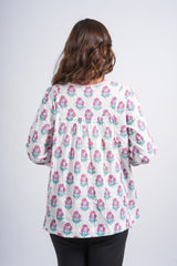 Cotton Candy Flora Block Printed Top