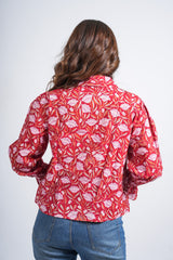 Ruby Leaf Block Printed Short Top