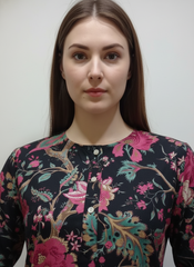 Noir Petal Short Kurti