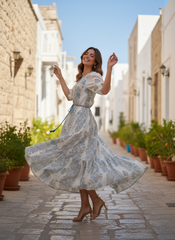 Serene Petals Chanderi Dress