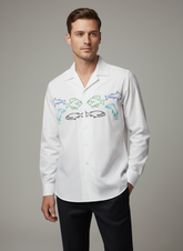 Ocean Catch Embroidered Poplin Shirt