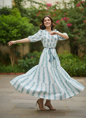 Tranquil Flora Cotton Dress