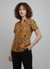 Mustard Bloom Cotton Top