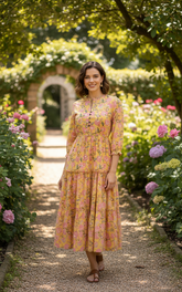 Petal Reverie Cotton Dress