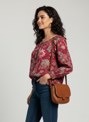 Crimson Printed Short Top