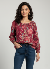 Crimson Printed Short Top