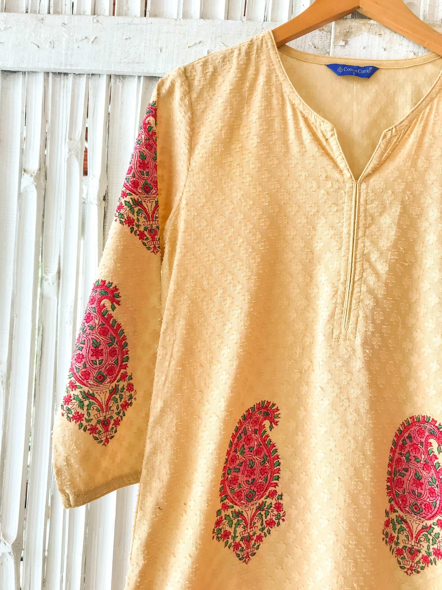 'Sara' Block Printed Dobby Kurta