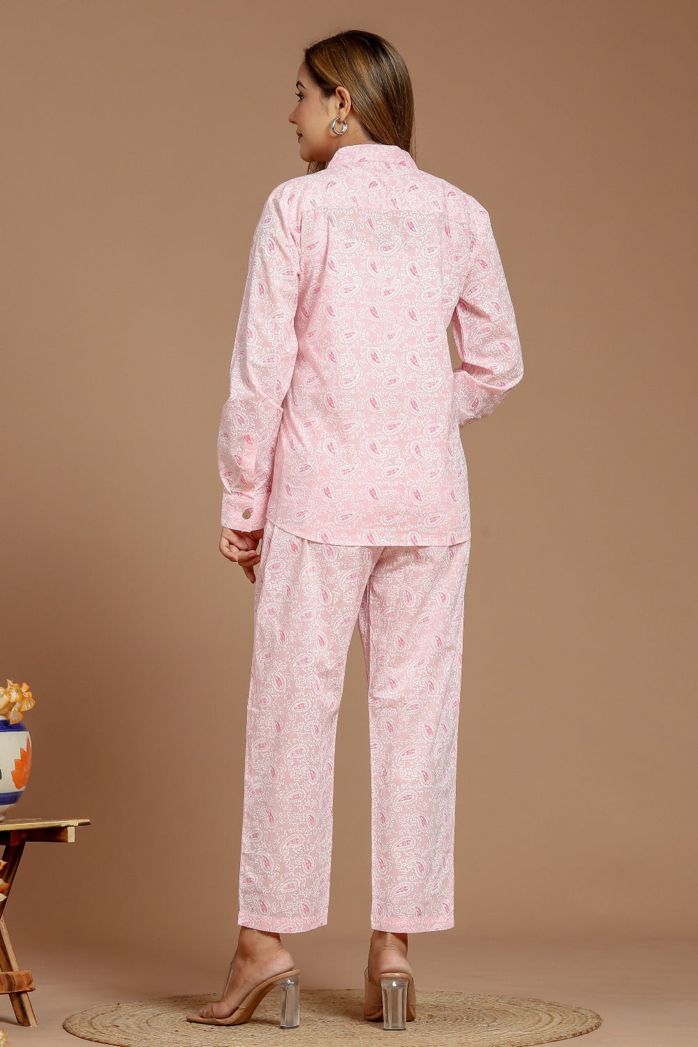 Peach Pasley Printed Co-Ord Set