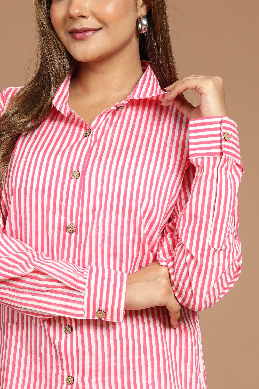 'Most Loved' Pink Stripe Printed Co-Ord Set - Pre Order
