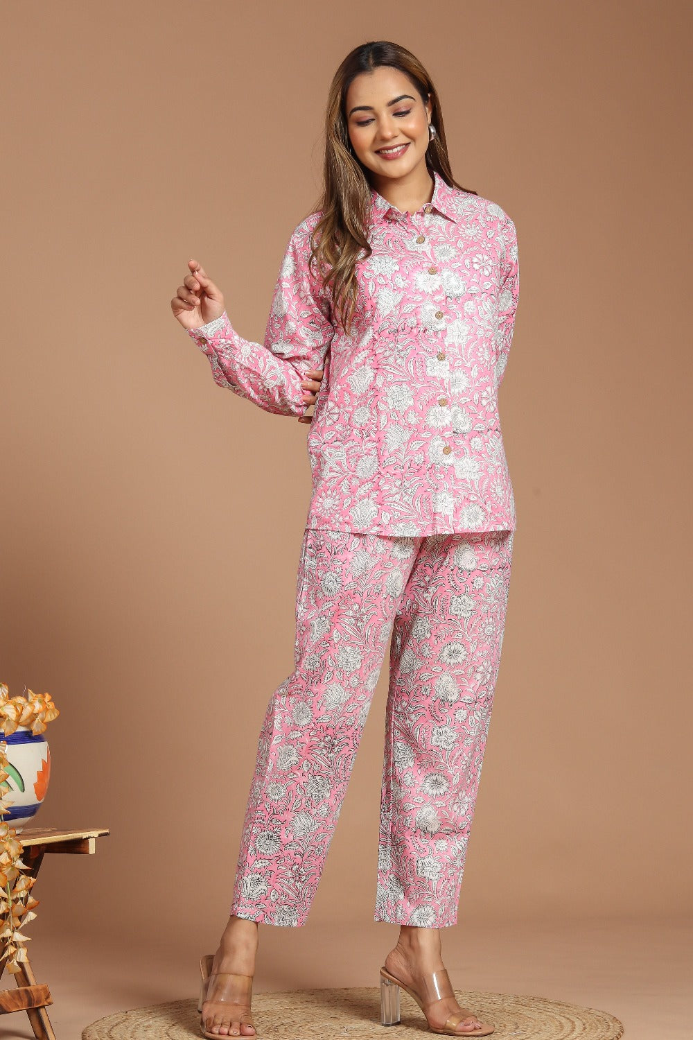 Pink Floral Jaal Printed Co-ord Set