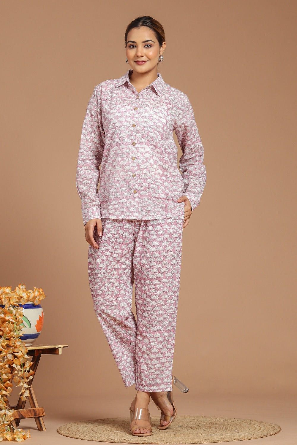 'Most Loved' Lotus Block Printed Co-Ord Set
