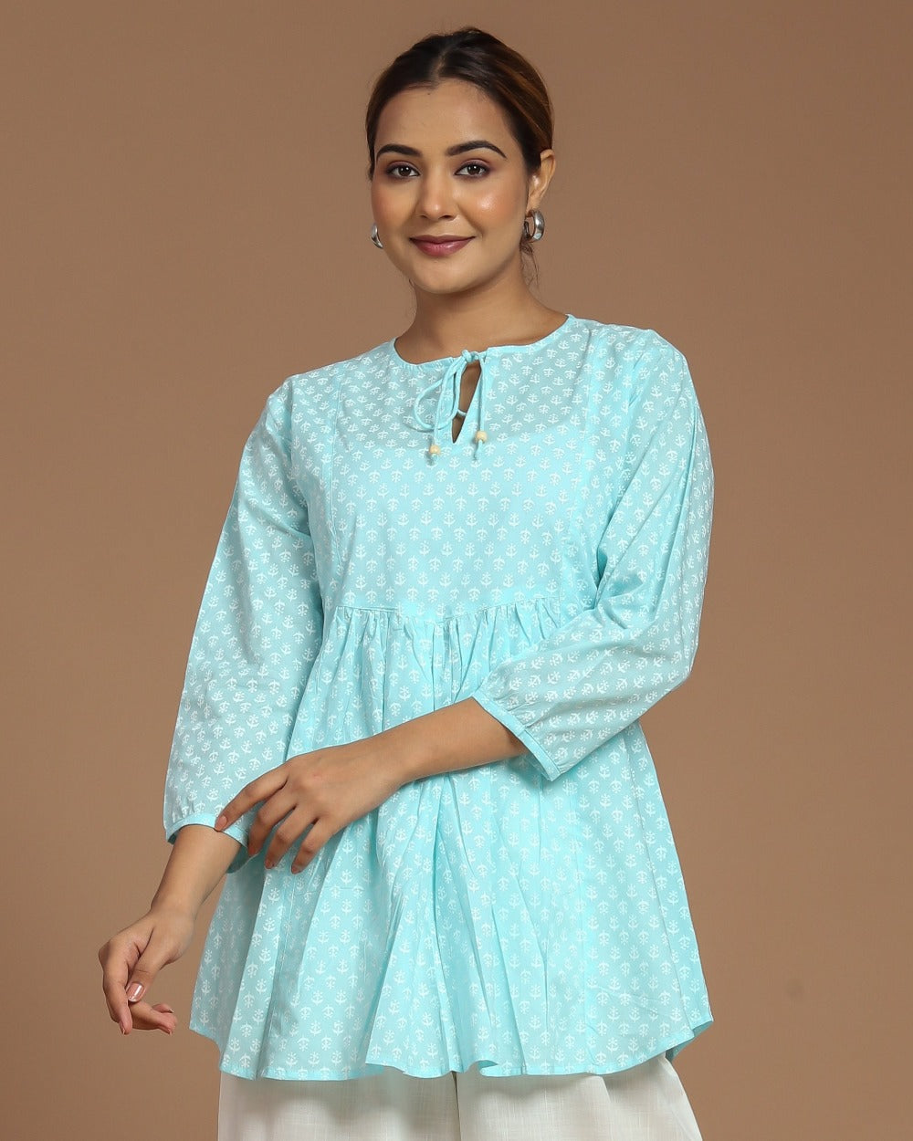 Block Printed Cotton Short Top