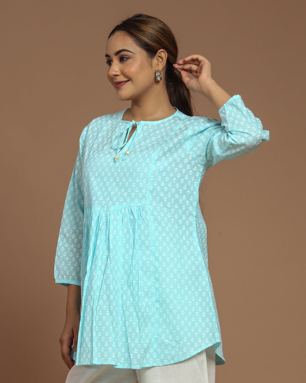 Block Printed Cotton Short Top