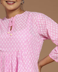 Block Printed Short Top