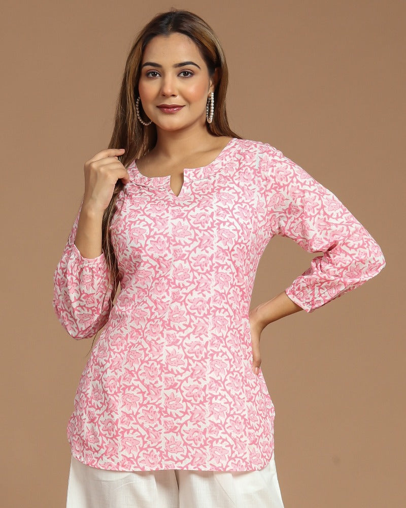 Printed Cotton Short Kurti