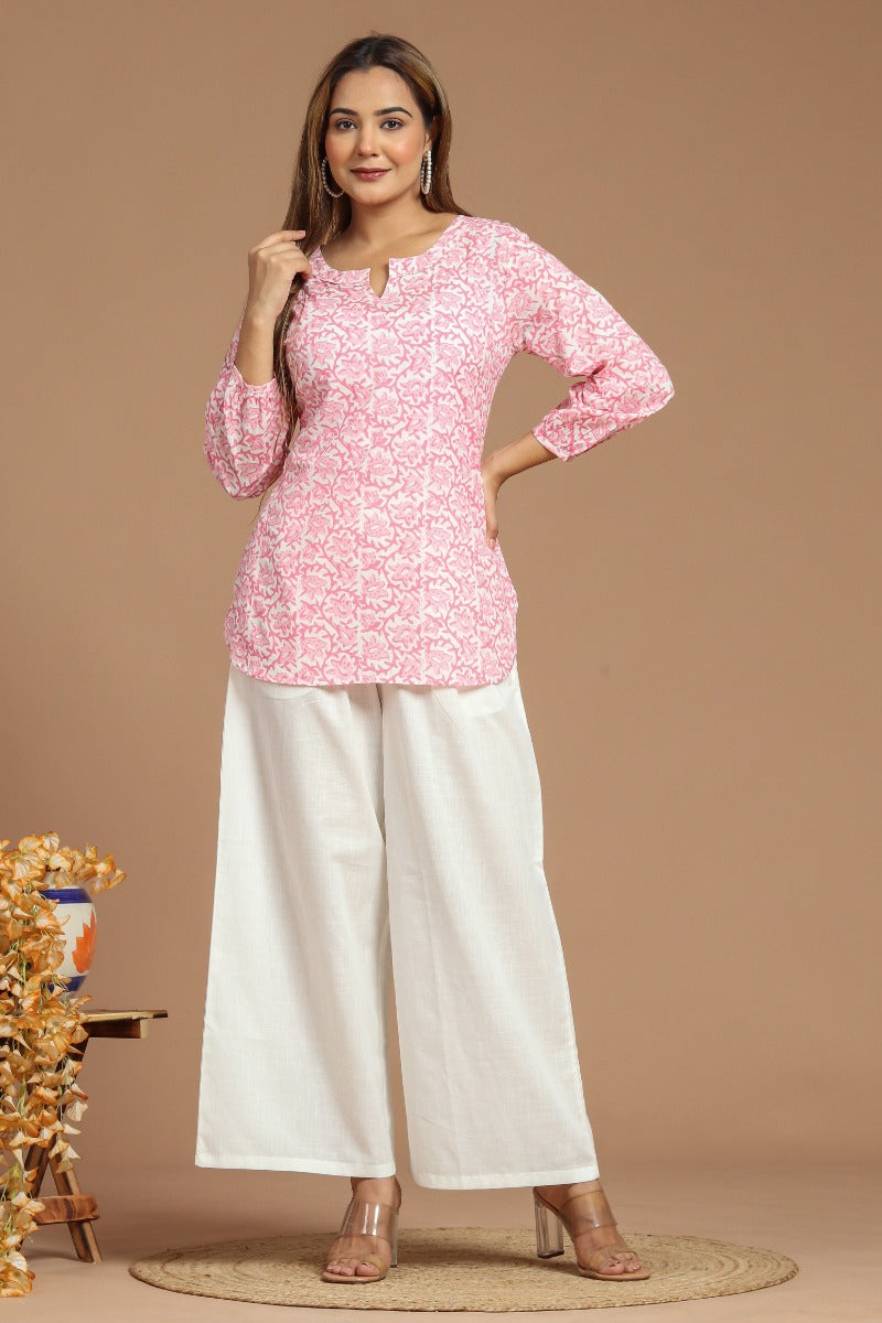 White Wide Leg Cotton Pants