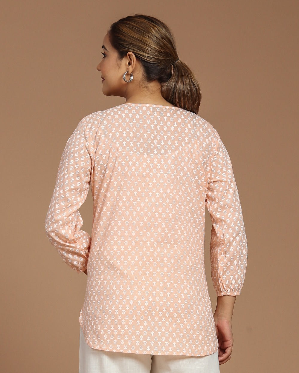 Block Printed Cotton Short Kurti