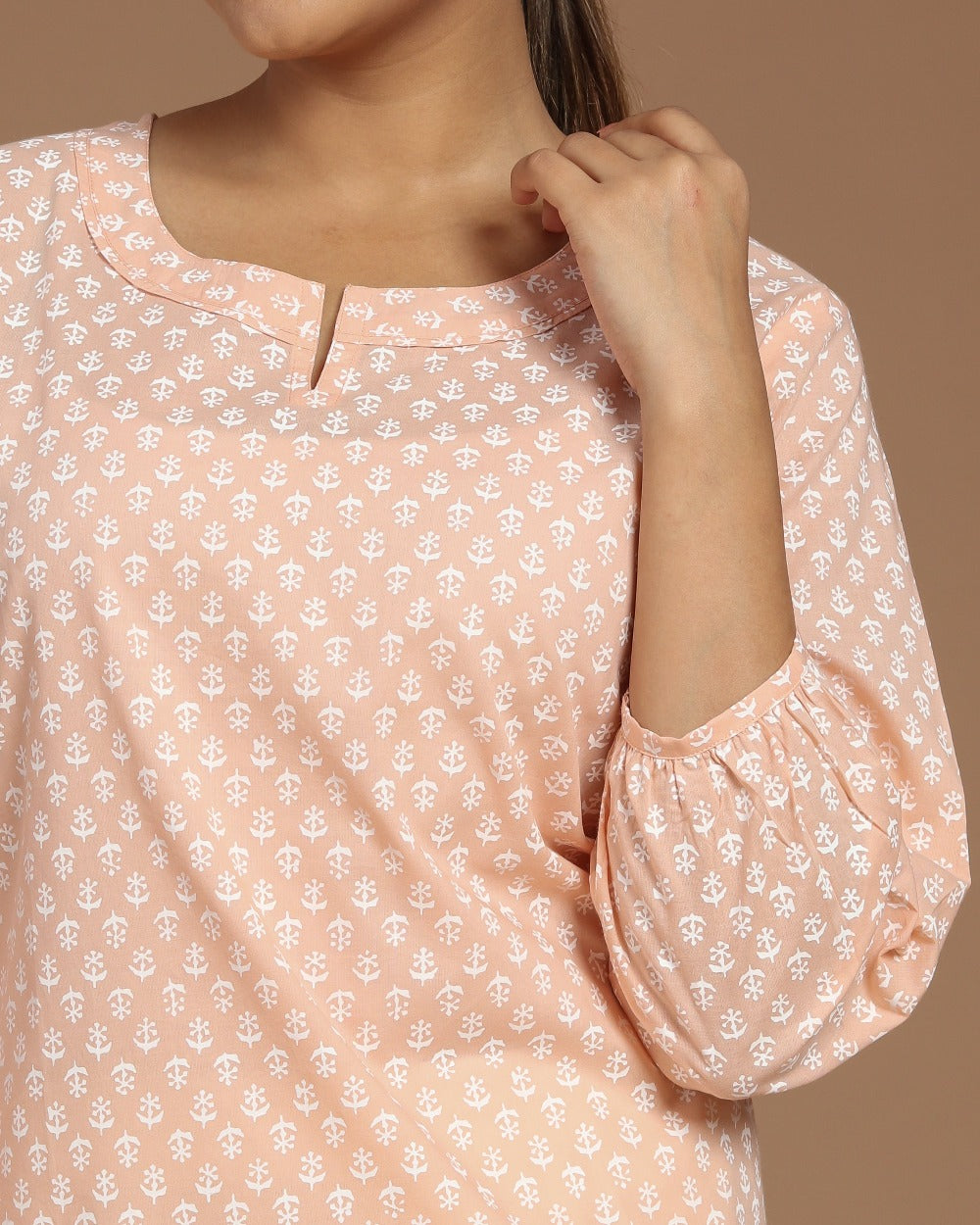 Block Printed Cotton Short Kurti