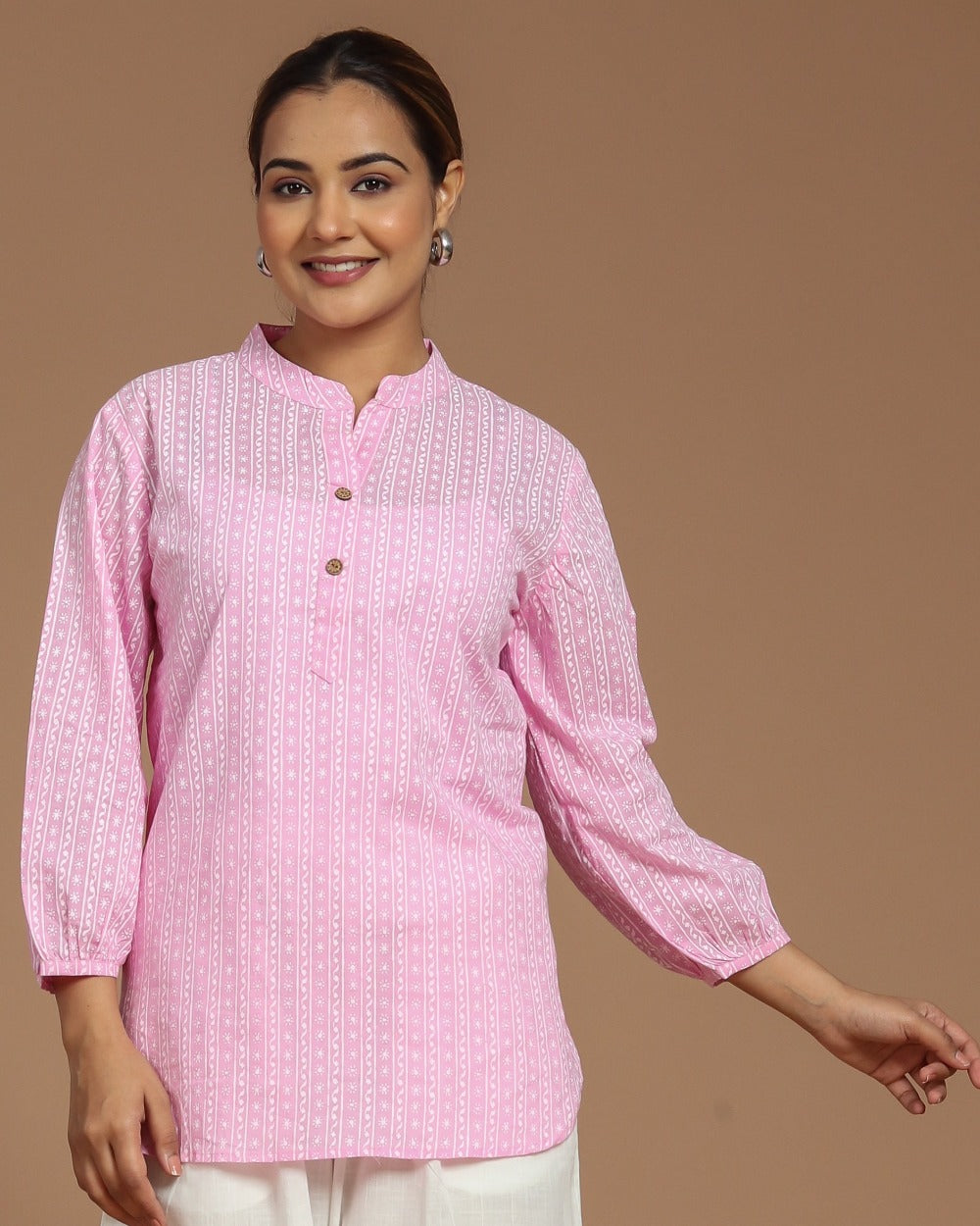 Block Printed Cotton Short Kurti
