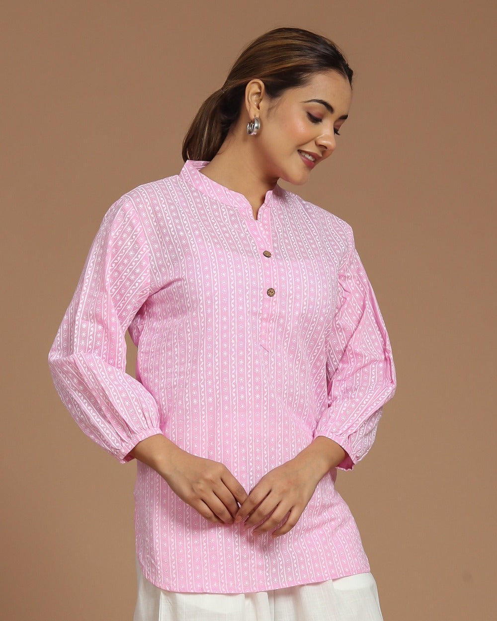 Block Printed Cotton Short Kurti
