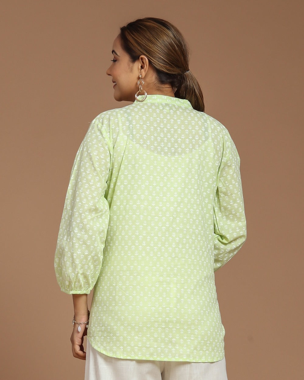 Block Printed Cotton Short Kurti