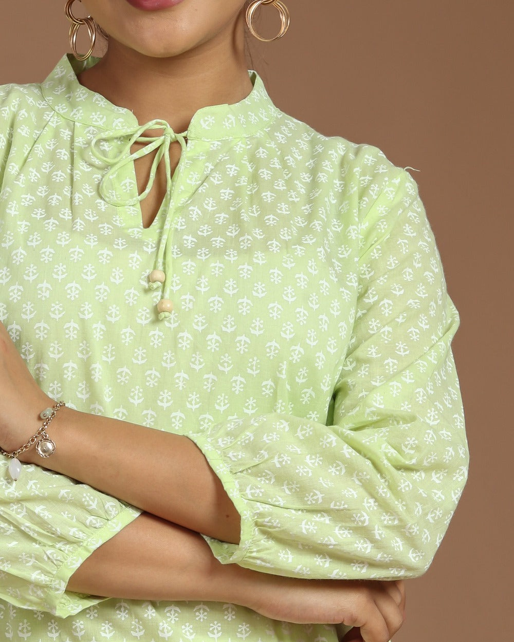 Block Printed Cotton Short Kurti