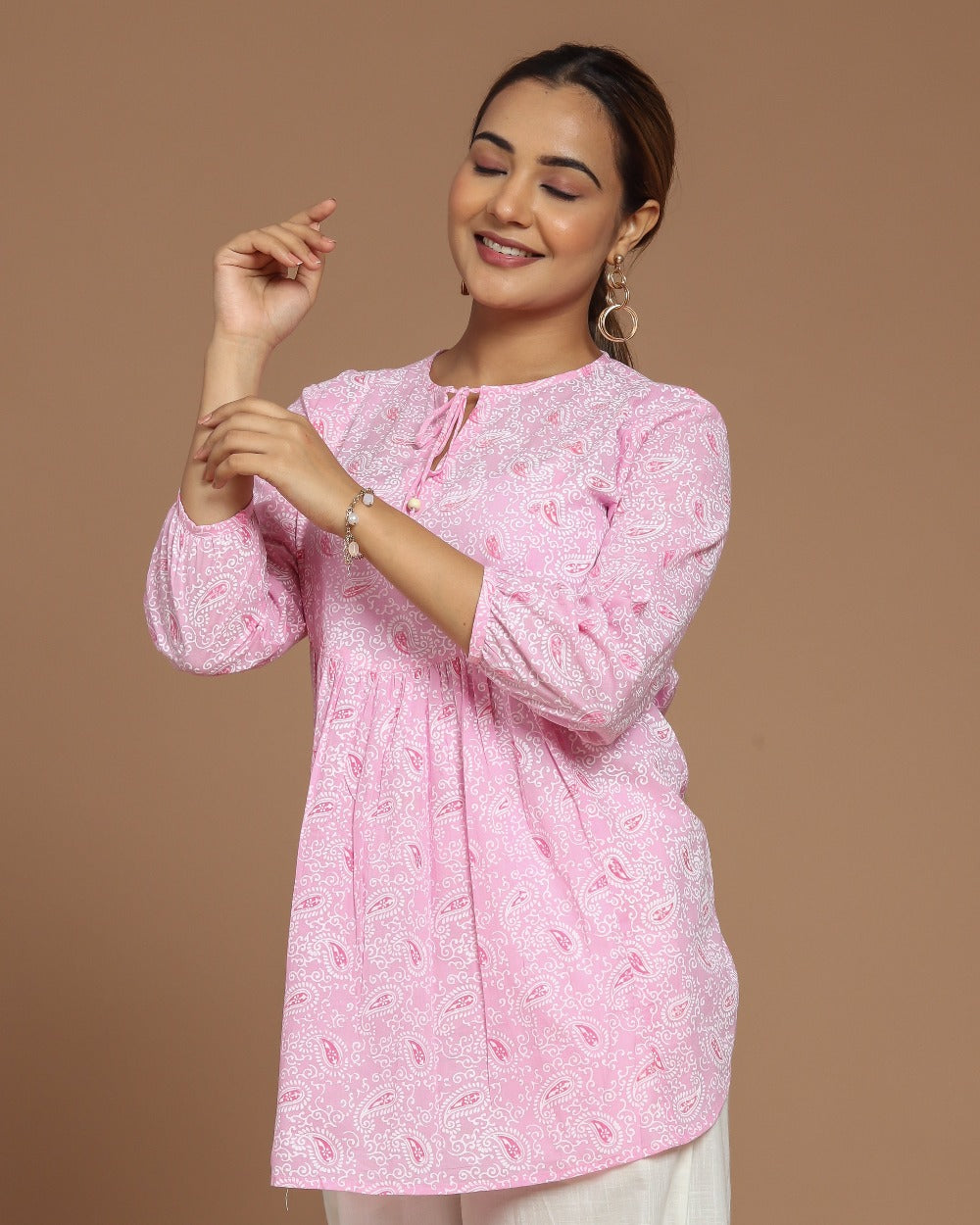 Block Printed Cotton Short Top