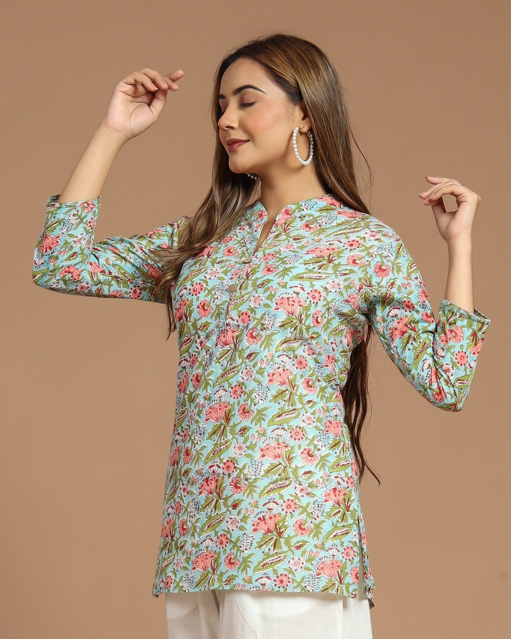 Block Printed Short Kurti
