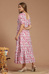 Aqua Petal Block Printed Dress