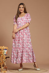 Aqua Petal Block Printed Dress