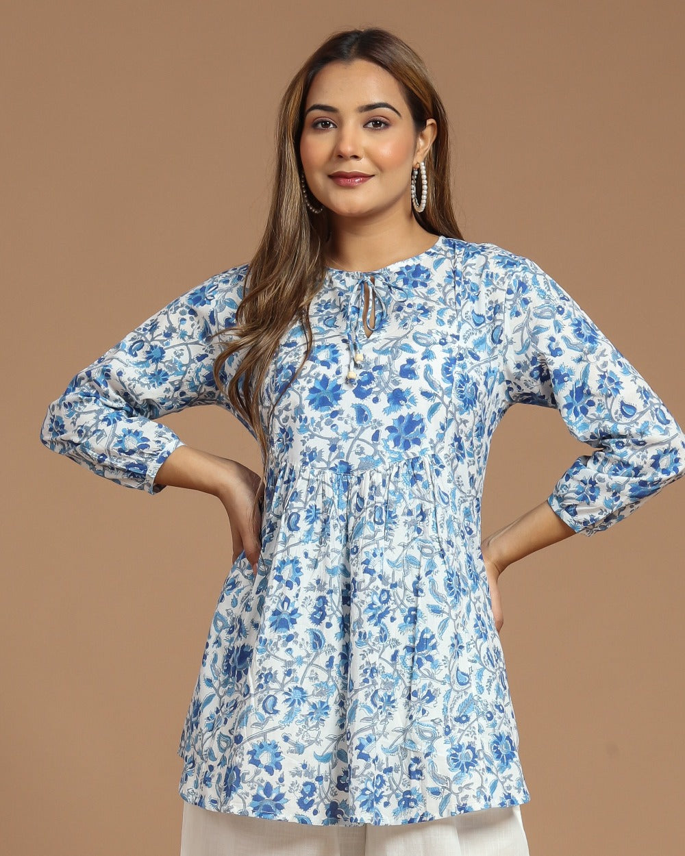 Block Printed Cotton Short Top