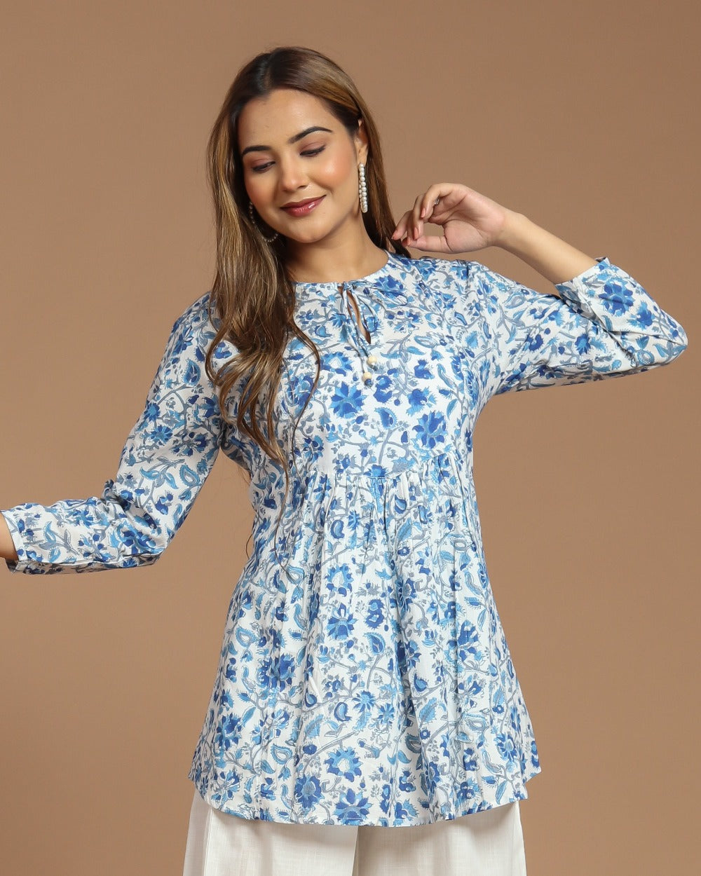 Block Printed Cotton Short Top