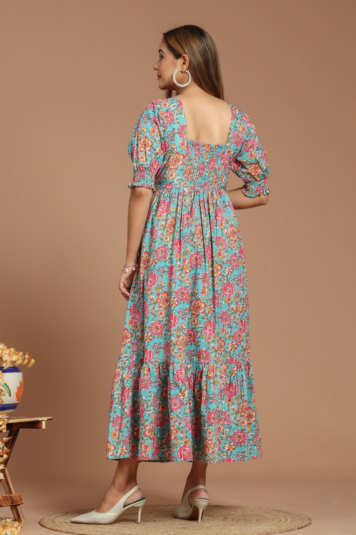 Radiant Garden Block Printed Dress