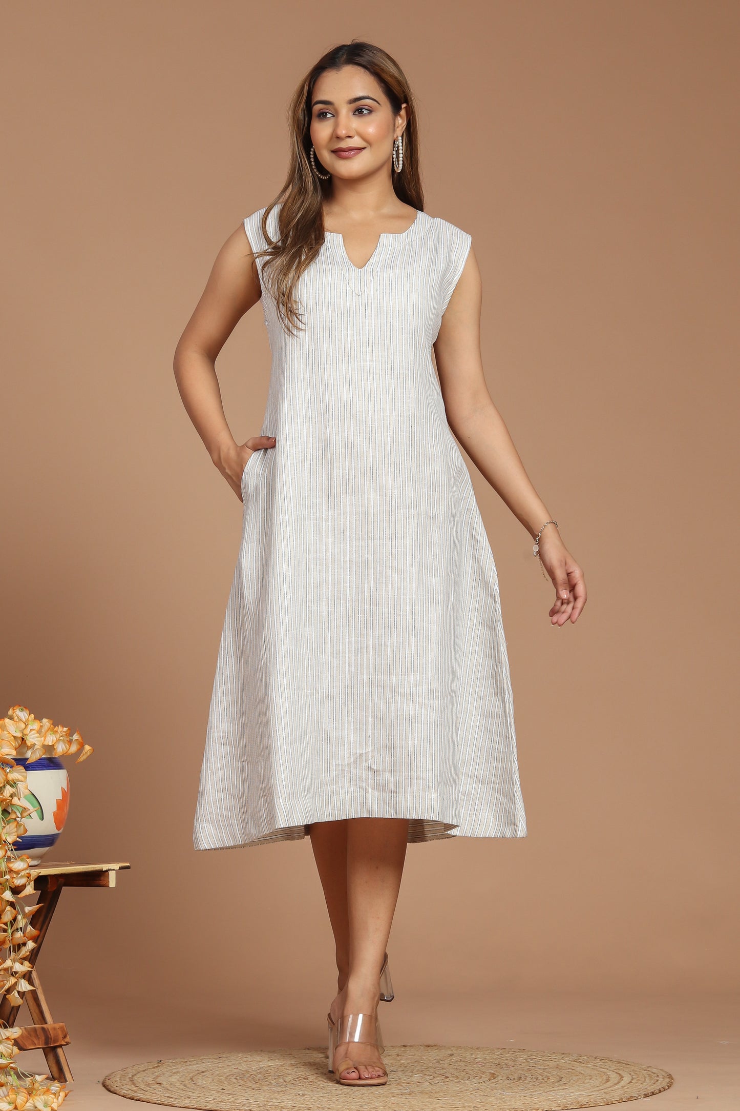 Weaved Linen Dress