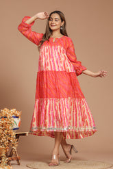 Chatak Laal Kota Doria Dress