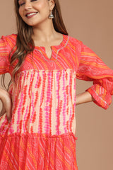 Chatak Laal Kota Doria Dress