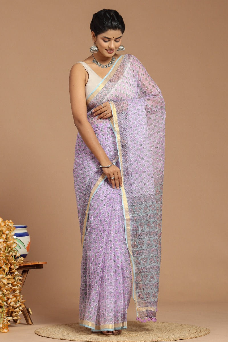 ButI Print Kota Doria Saree