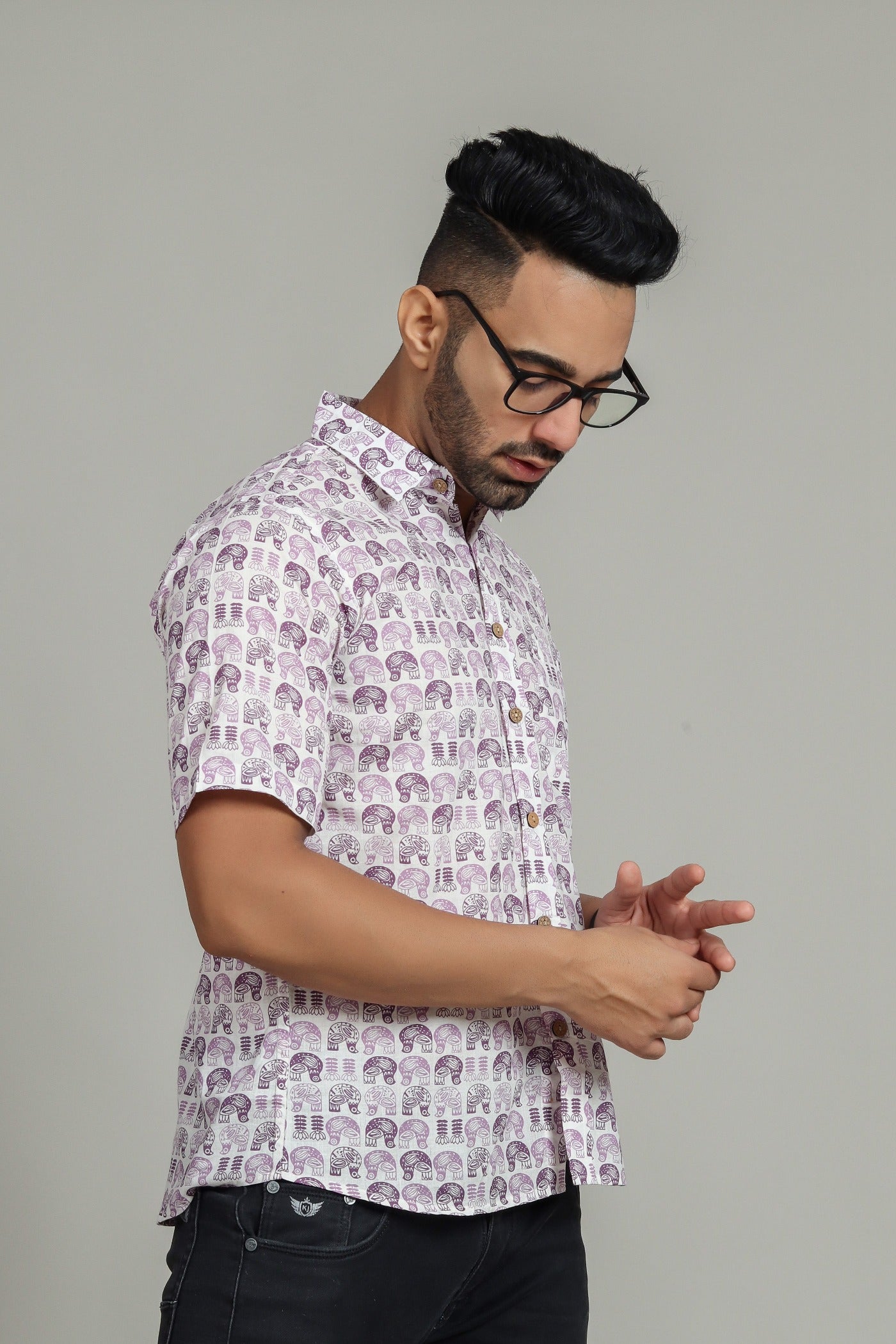 COTTON PRINTED HALF SLEEVE SHIRT