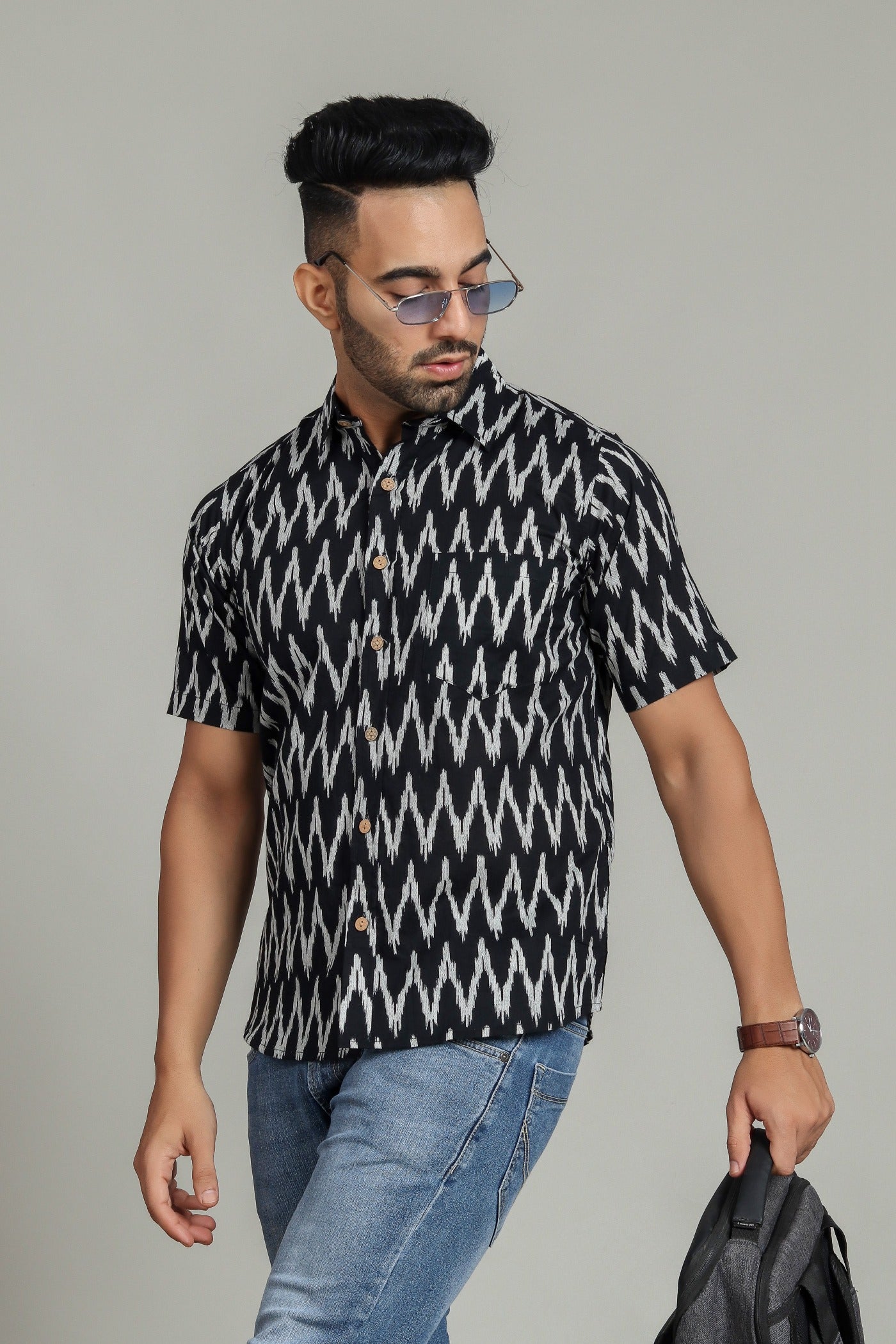 COTTON PRINTED HALF SLEEVE SHIRT