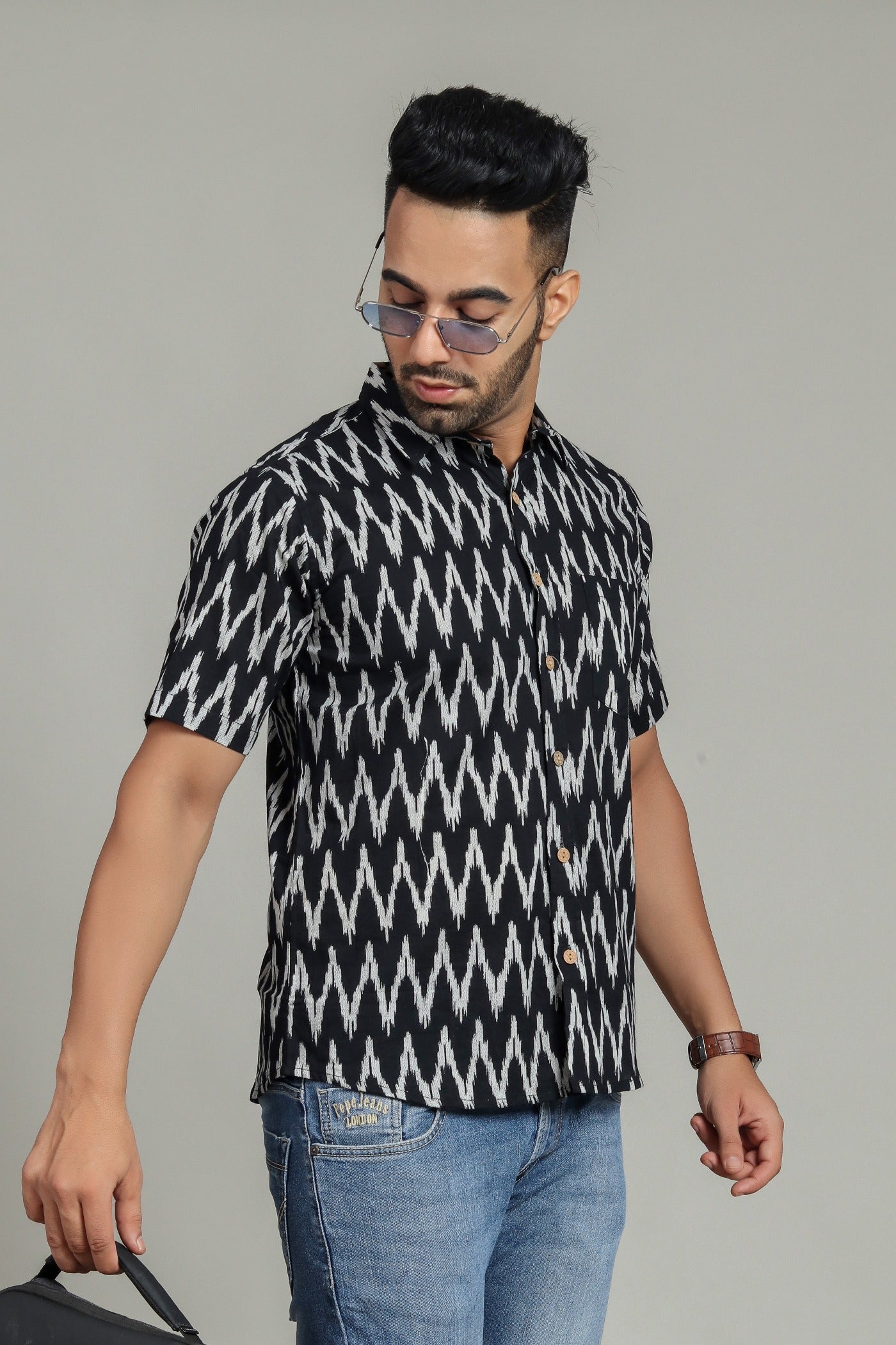 COTTON PRINTED HALF SLEEVE SHIRT