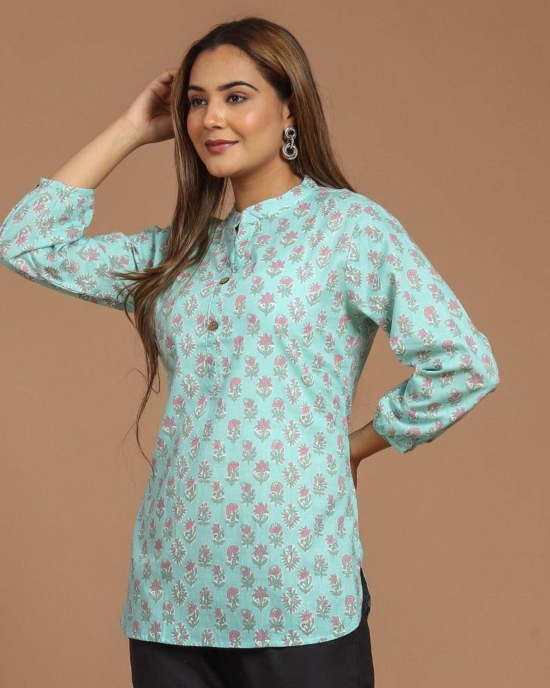 Printed Cotton Short Kurti