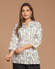 Block Printed Short Top