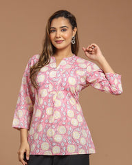 Block Printed Short Top