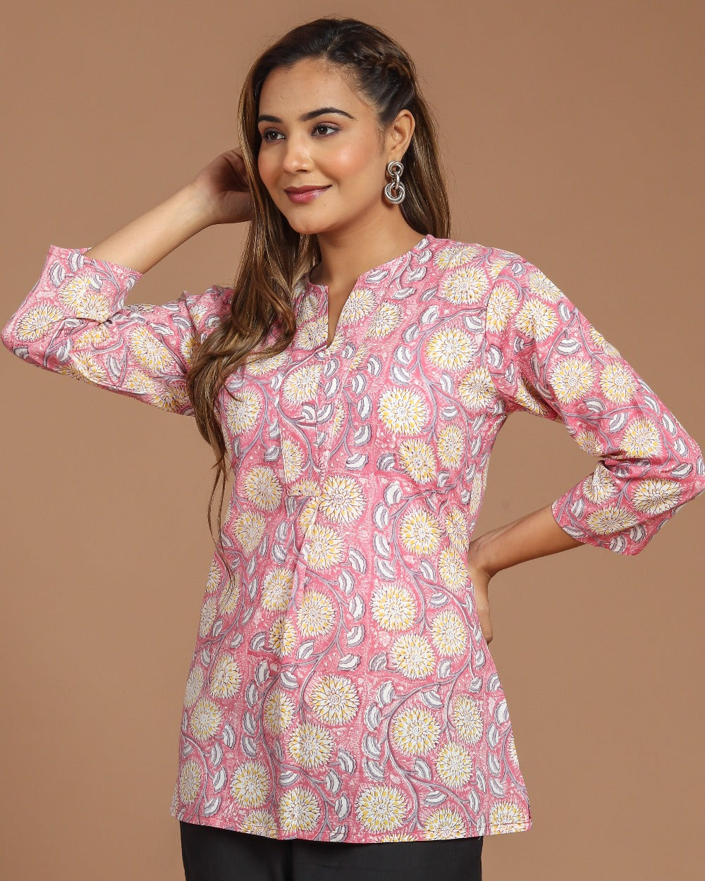 Block Printed Cotton Short Top